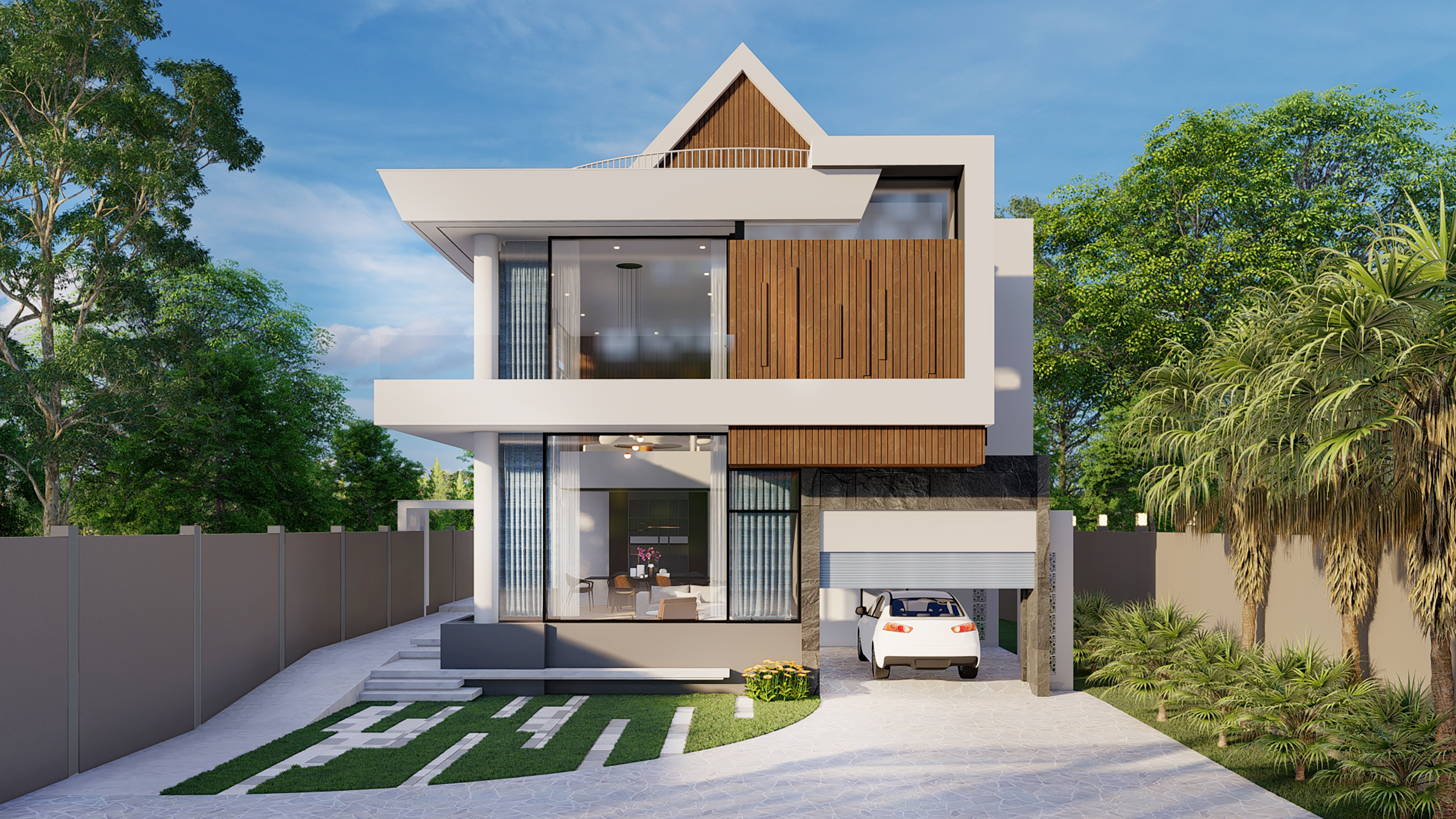 Phối cảnh mặt tiền biệt thự